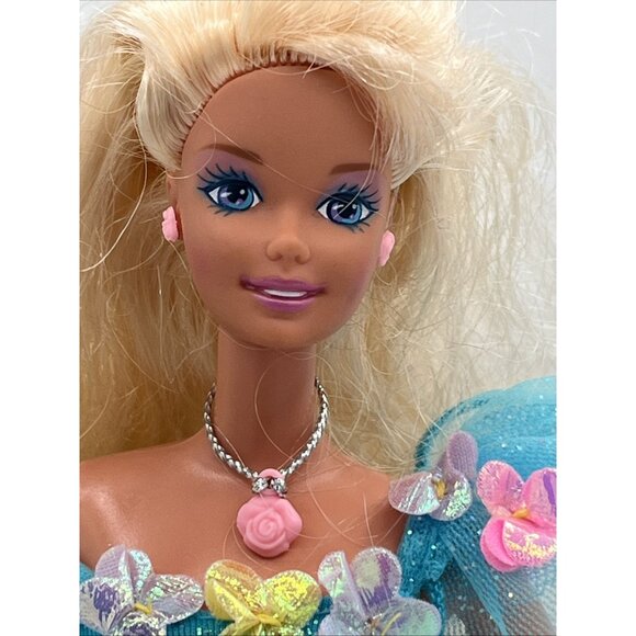 Vintage 1995 Songbird Barbie Doll Blue Gown Dress Long Mattel - Picture 2 of 13